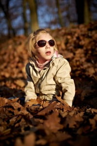 jesień, park, liście 